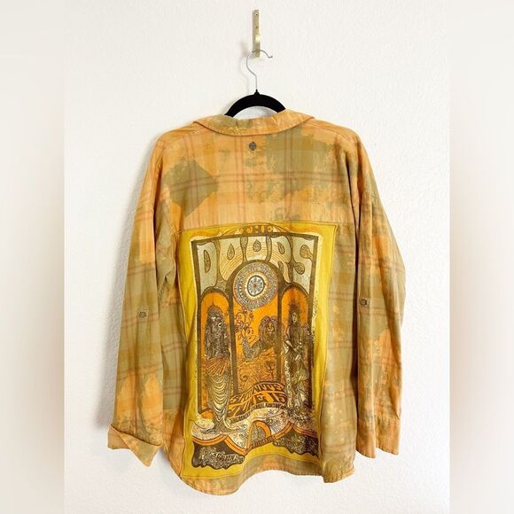 Up cycled flannel long sleeve shirts with your favorite bands! One of a kind! - Picture 8 of 11